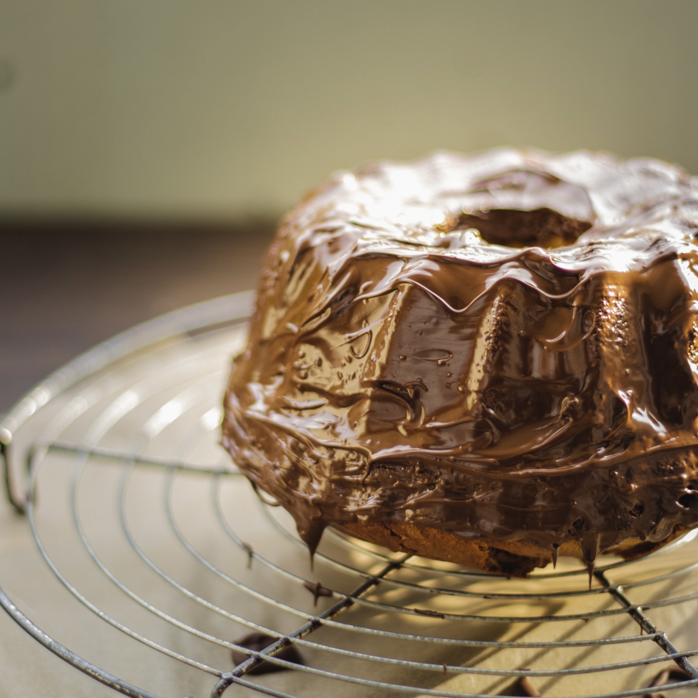 vegan marble cake covered with chocolate